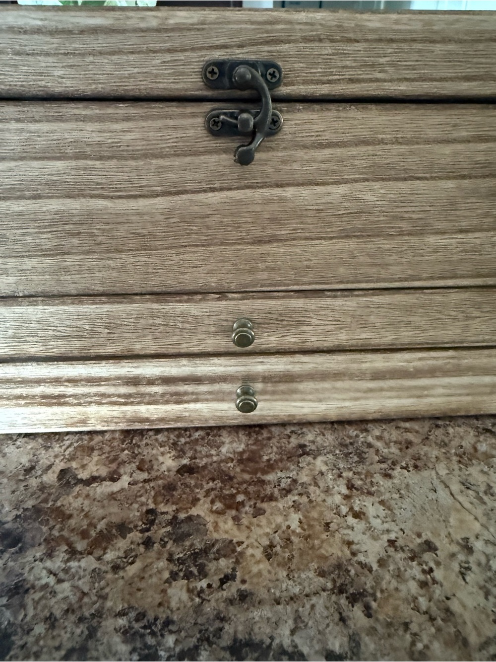 Wood Finish Jewelry Organizer Box with Mirror - Brown - Picture 8 of 8